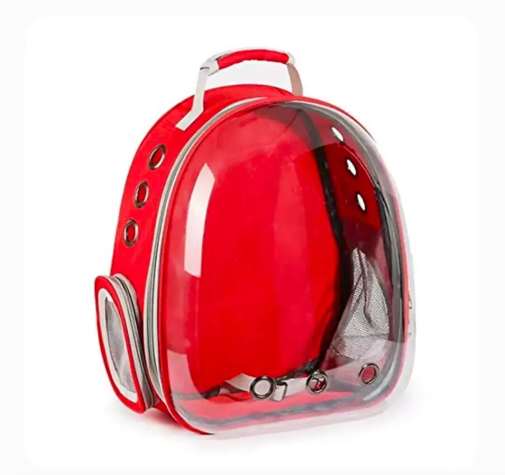 Red Transparent Pet Bag