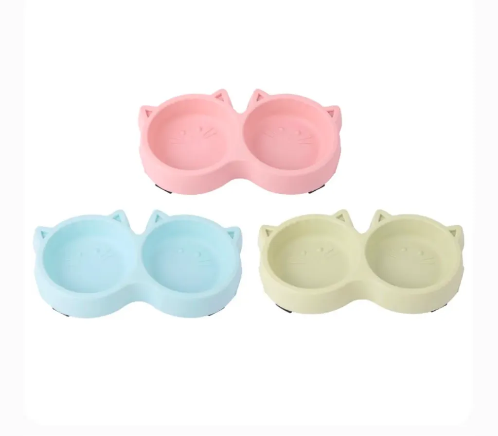 Cat Shaped Double Feeding Bowl
