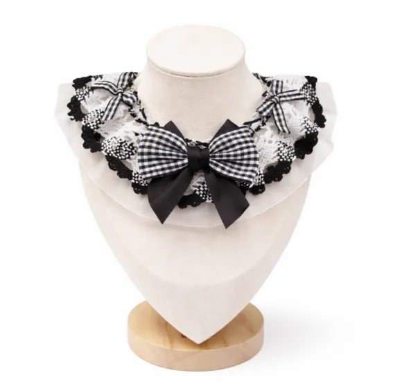 Layered Frill Pet Neckwear – Black (S 20cm)