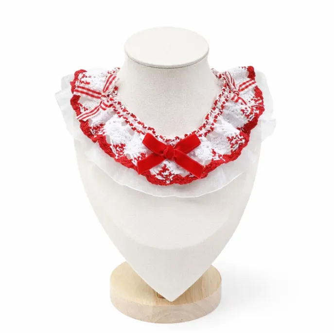 Lace Frill Pet Neckwear Collar – Red Various size (20cm)